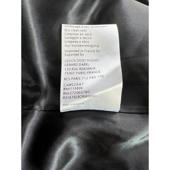 NEW! Gerard Darel Black and White Wool Blend Stand Collar Coat, Size 6 - Picture 9 of 9